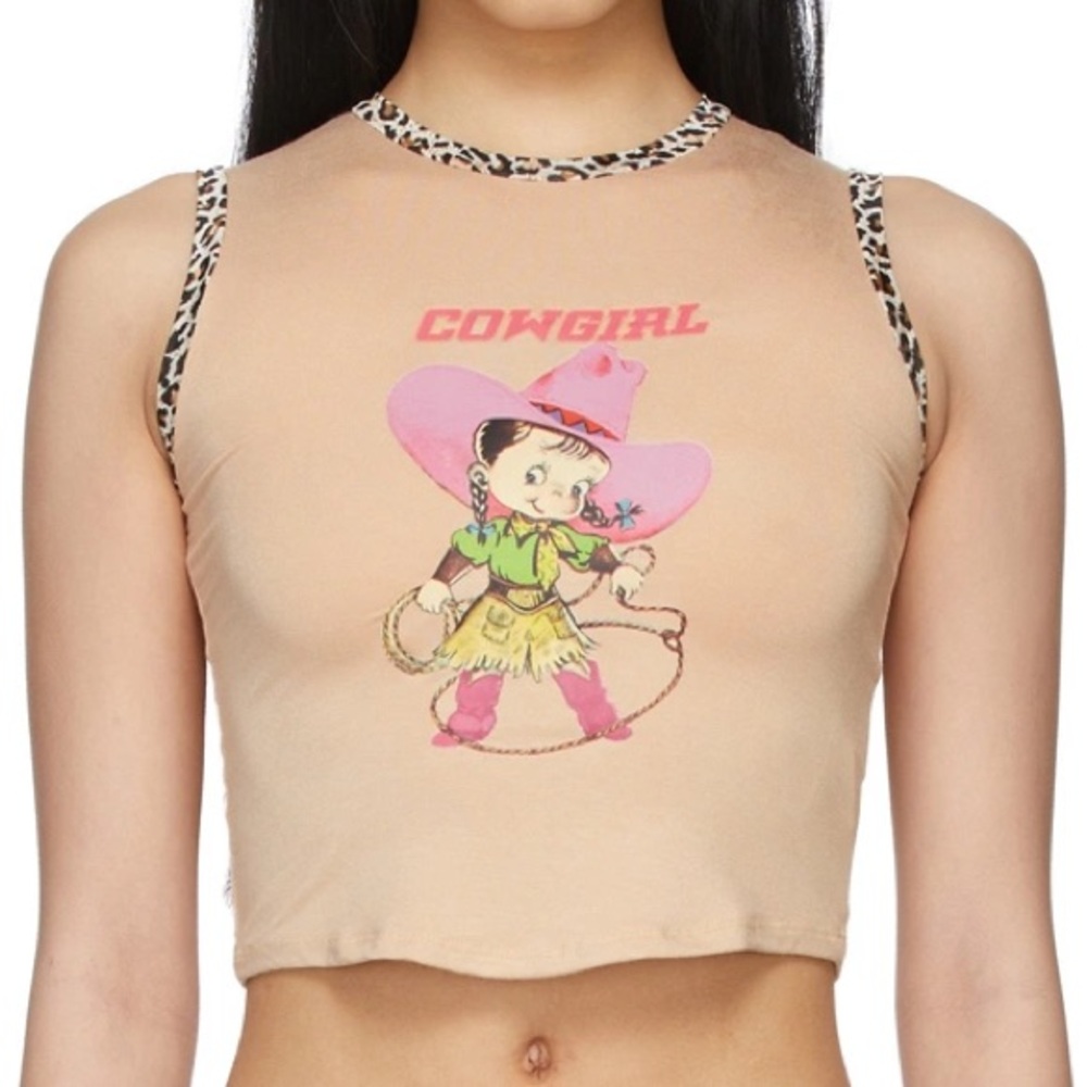 NWOT OMighty Cowgirl Baby Tank Top Beige